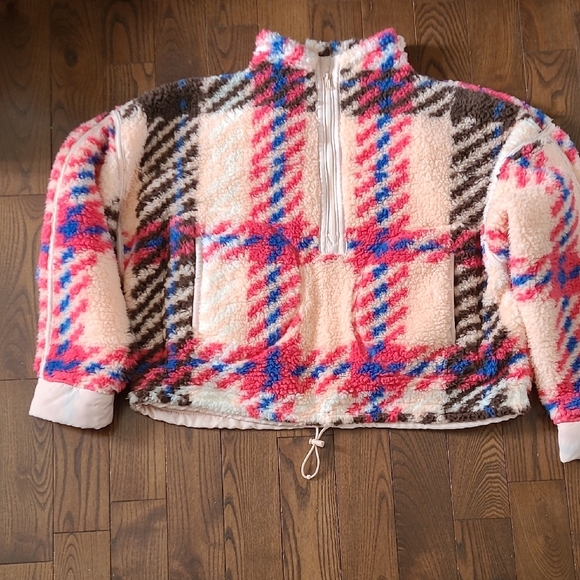 NWT Women's Cozy Pullover Plaid Sherpa Quarter-Zip size M - Picture 3 of 10